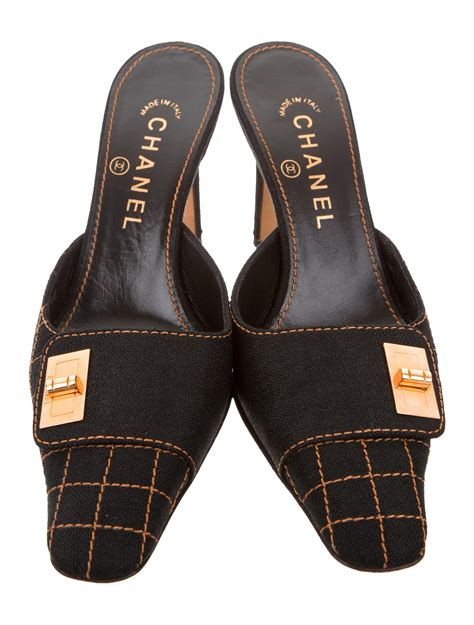 chanel mule|chanel quilted wedges.